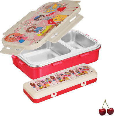 Trueware Pluto Inner SS Outer Plastic Pu Insulated lunch box with pencil box 2 Containers Lunch Box(500 ml, Thermoware)
