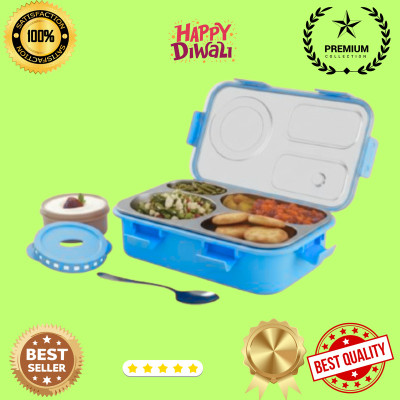 MOIRA INTERNATIONAL Compartment -3 Sealed Leak Proof Stainless Steel For Kid's & Adult_K637 3 Containers Lunch Box(800 ml, Thermoware)