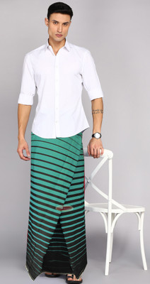 sudharsana Striped Green, Black Lungi
