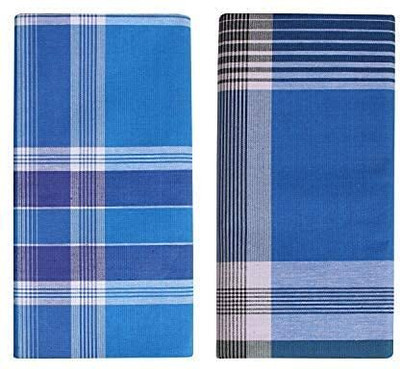 NANDAVAN Checkered Blue Lungi
