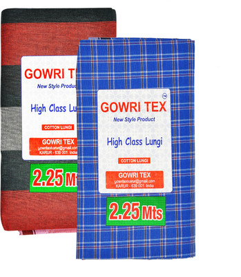 GOWRI TEX Checkered Multicolor Lungi