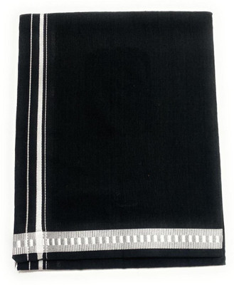 shershaan Solid Black, White Lungi
