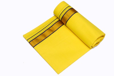 ABHIKRAM Solid Yellow Lungi