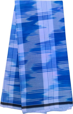 Zephyro Self Design Blue, White Lungi