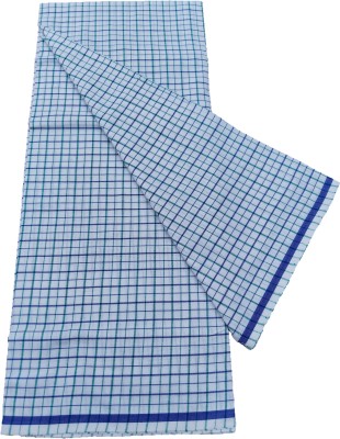 Handloom Checkered White, Light Blue Lungi