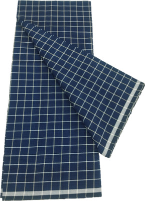 Handloom Checkered Blue Lungi