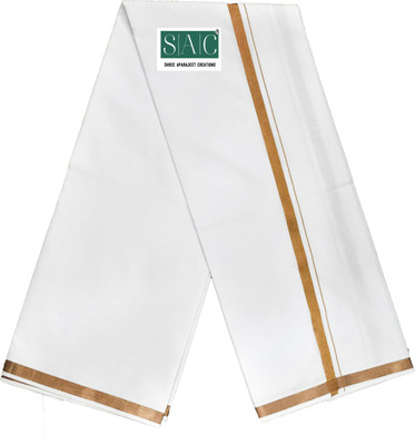 Shree shyam Handloom Solid, Striped White, Beige Lungi