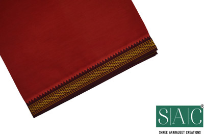 SAC SHREE APARAJEET CREATIONS Solid, Striped, Self Design Red Lungi