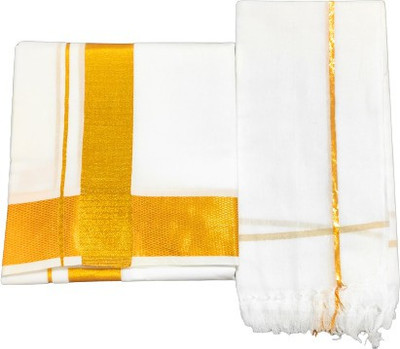 SHERHAAN Solid White Lungi