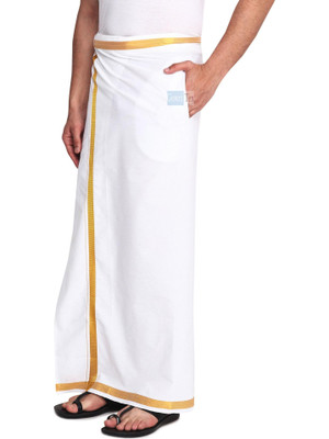 GOWRI TEX Woven White Lungi