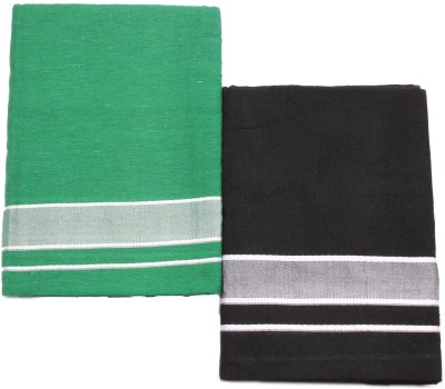 Tharunsha Elite Solid Green, Black Lungi