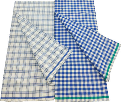 Handloom Checkered Blue Lungi