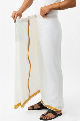 TUNI MANI Solid White Lungi