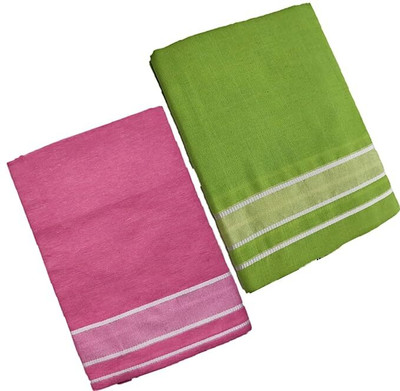 NANDAVAN Self Design Green, Pink Lungi