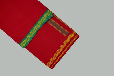 KESHAV Solid, Striped, Embroidered Red, Green Lungi
