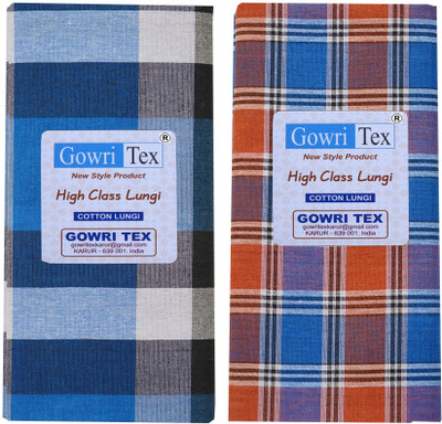 GOWRI TEX Checkered Multicolor Lungi