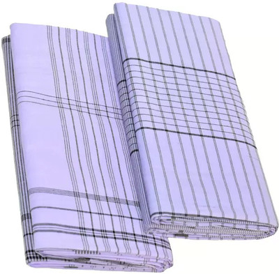 Shri Hari Fabs Striped White Lungi