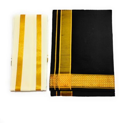 shershaan Solid Black Lungi