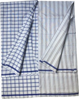 Queensider Striped, Checkered Blue, White Lungi