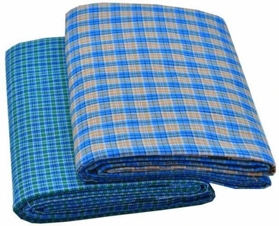 Jishnu enterprises Checkered Light Blue Lungi