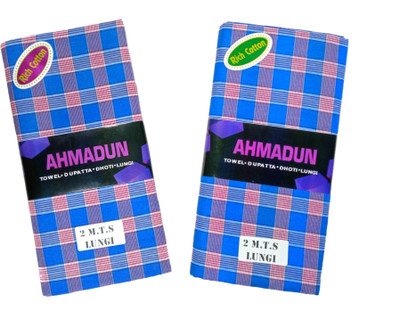 AHMADUN Checkered Blue, Red Lungi