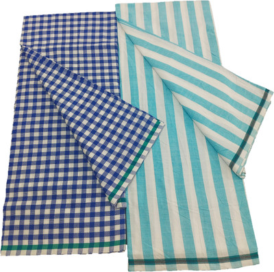 Handloom Checkered Blue Lungi