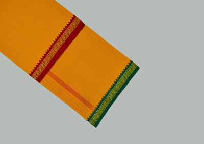 Shree shyam Handloom Solid, Striped, Embroidered Gold, Red, Green Lungi