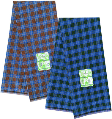 Feather Green Checkered Multicolor Lungi