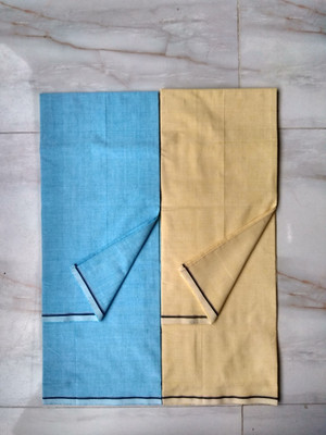 Queensider Solid Yellow, Blue Lungi