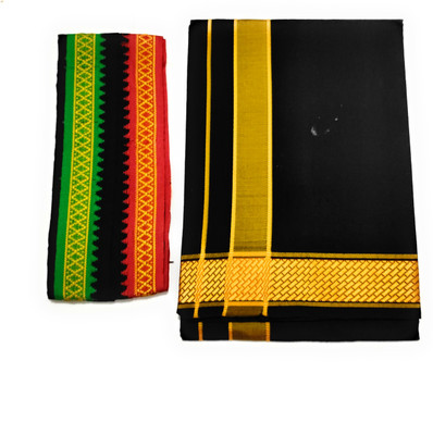 shershaan Solid Black Lungi