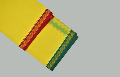 KESHAV Solid, Striped, Embroidered Yellow, Green, Red Lungi