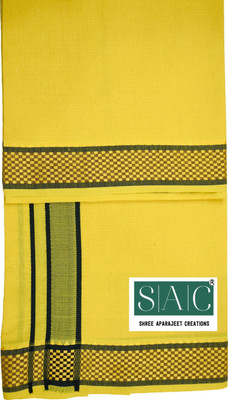 Shree shyam Handloom Striped, Solid Yellow, Green Lungi
