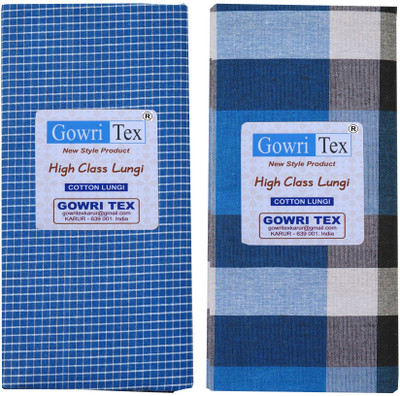 GOWRI TEX Checkered Multicolor Lungi