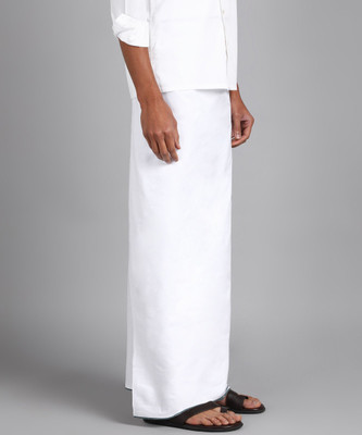 Shree shyam Handloom Solid White Lungi