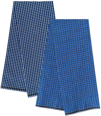 Shri Hari Fabs Checkered Blue Lungi