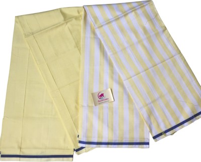 Queensider Striped, Solid Yellow Lungi