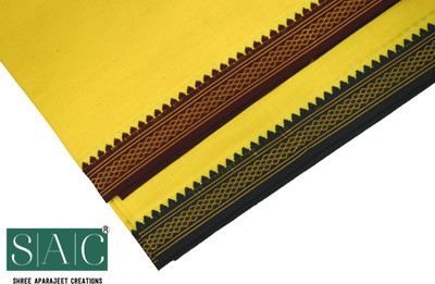 Shree shyam Handloom Solid, Striped, Self Design Yellow Lungi