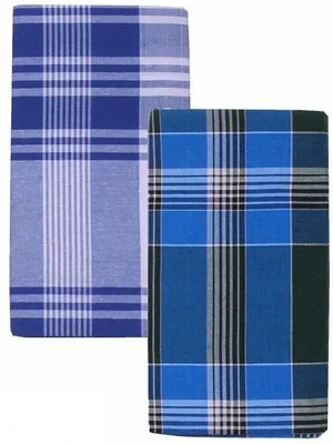 Shri Hari Fabs Checkered Blue Lungi