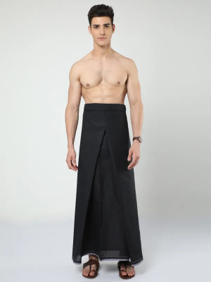 DARKBERRY Solid Black Lungi