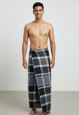 Nessie Checkered Black Lungi