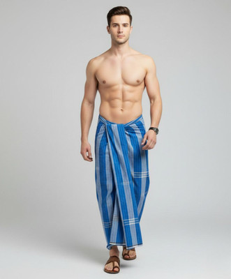 GOURI COLLECTIONS Checkered Multicolor, Blue, Grey Lungi