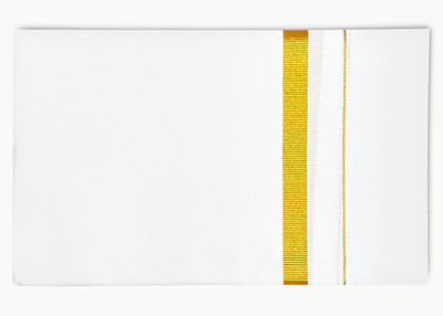 Sudha Enterprise Solid White, Gold Lungi