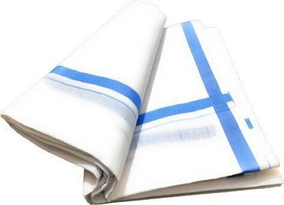 KESHAV Solid White, Blue Lungi