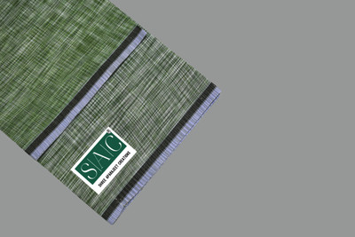 Sawariya handloom Premium quality Men's Green Khadi print Khadi cotton lungi Self Design Men Dhoti