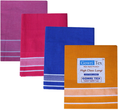 GOWRI TEX Solid Multicolor Lungi