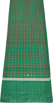 Luxury Silk Checkered Green Lungi