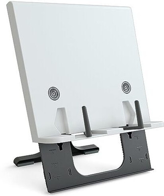 Easy Read 1 Compartments Angle & Height Adjustable Plastic Book Holder and Stand(White and Grey)