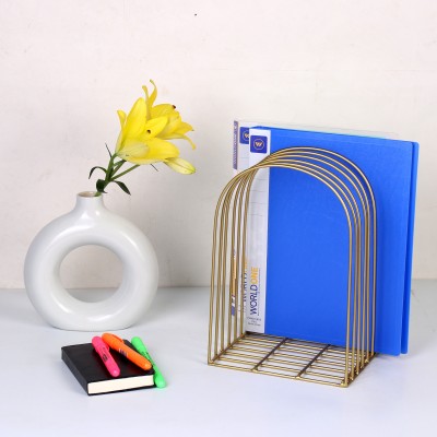 lets elevate Table Top Magazine Holder(Gold, Iron, Pre-assembled)