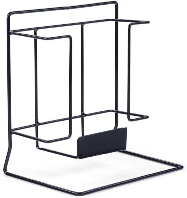 JINHAO 4098 Magazine Holder Floor Mounted/Book Shelf/Brochure Rack Table Top Magazine Holder(Black, Iron, Pre-assembled)