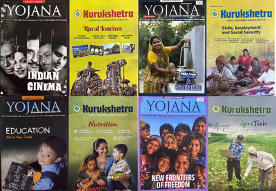 Yojana Kurukshetra English August September October and November 2025 Set of 8 Magazines(English)